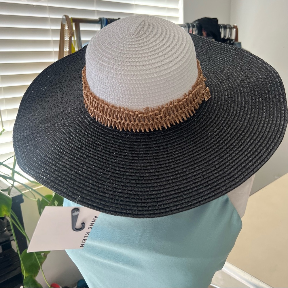 Anne Klein Straw Brim Cabana Hat NWT - Picture 1 of 4